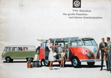 Volkswagen T1 Transporter Modelprogram 1964 "Kleinbus fuer große Familien" Carbrochure (1769)